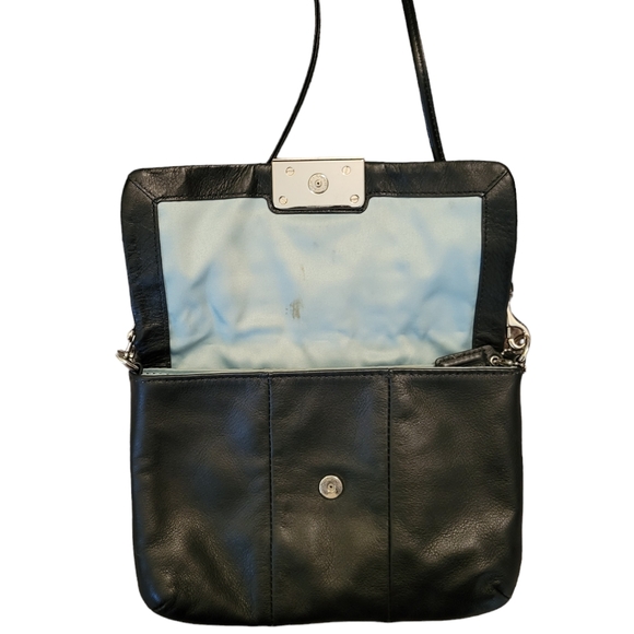 COACH Black  Leather Flap Crossbody - Picture 4 of 6